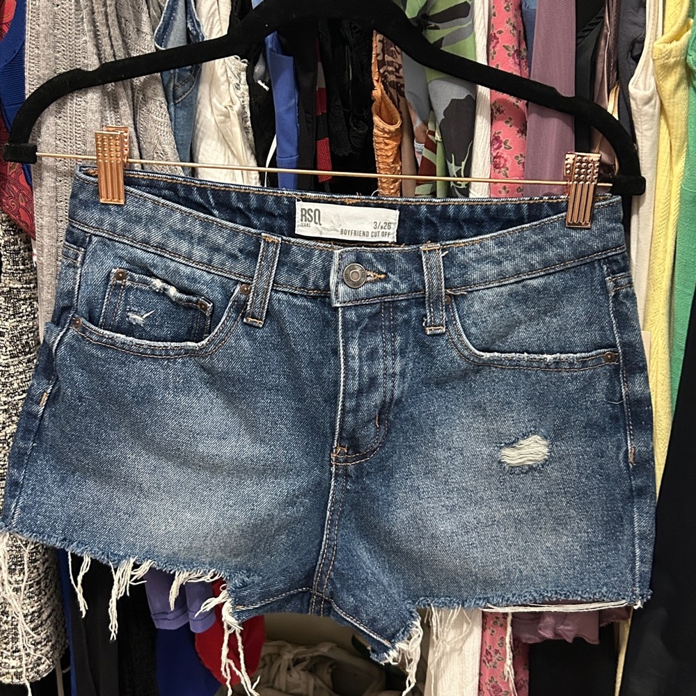 RSQ Blue Distressed Jean Shorts Vintage Style